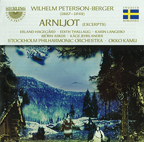 "CD cover with a scenic winter landscape and opera title 'Arnliot' in gold text."
