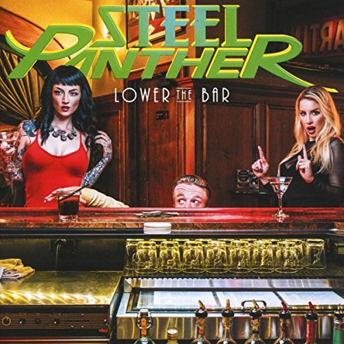 "Album cover featuring two women and a man behind a bar with drinks."