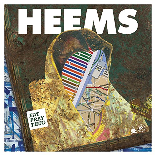 "Album cover art with 'HEEMS' in white, featuring a gold chain and map."