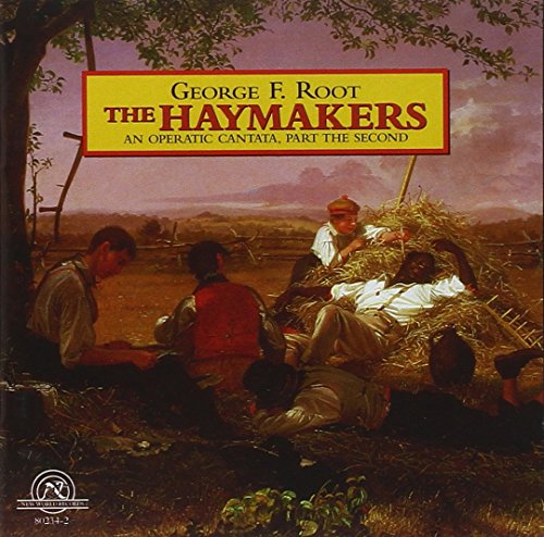"CD cover featuring men resting in a field with haystack, 19th-century style artwork."