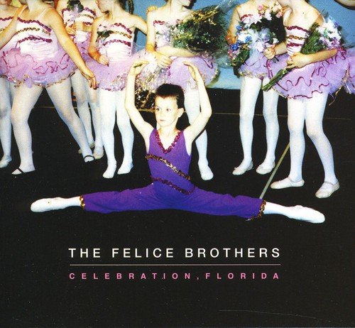 Album cover: young male dancer in purple suit surrounded by ballerinas holding flowers.