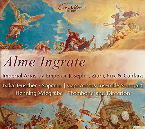 "CD cover with 'Alme Ingrate' title, featuring a classical battle scene painting."