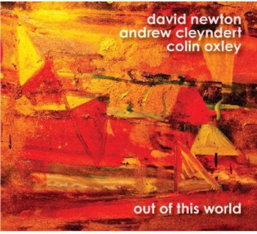 "Album cover with abstract red and yellow painting, titled 'Out of This World'."