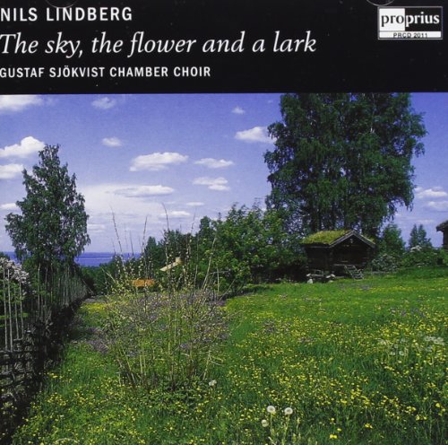 "CD cover with a serene landscape of trees, flowers, and a wooden shed."
