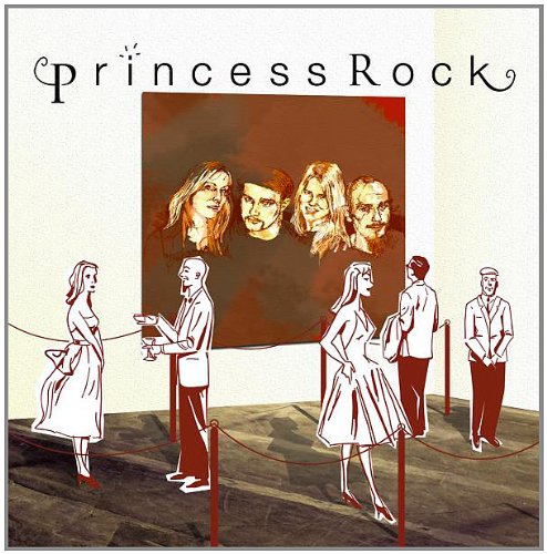 "Album cover art for 'Princess Rock' featuring an illustration of people viewing a portrait."