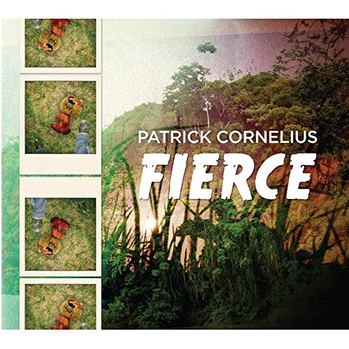 "Album cover with 'Patrick Cornelius Fierce' text, featuring a forest scene and film strips."