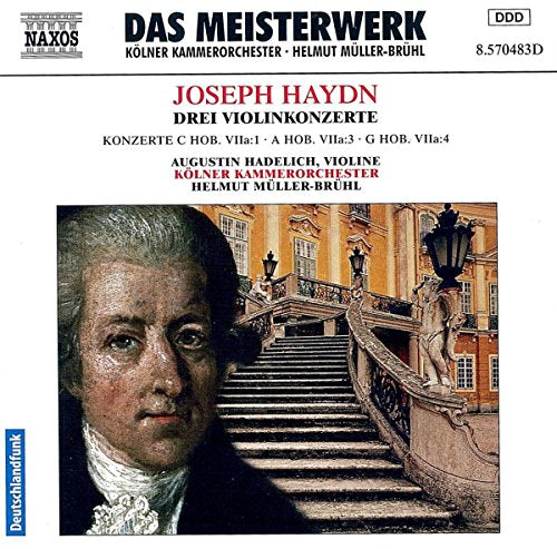 A CD cover featuring a portrait of Joseph Haydn and a grand staircase.