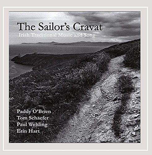 Black and white album cover with a cliffside path and cloudy sky.