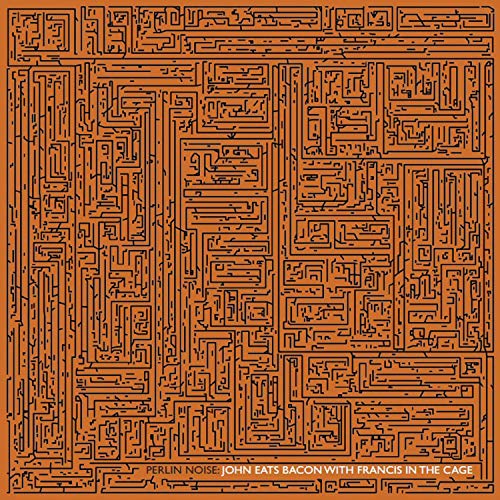 The image shows an orange album cover with a complex black maze pattern and white text.