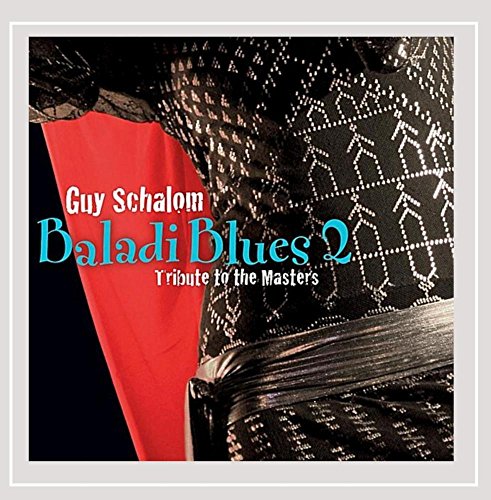Album cover: "Baladi Blues 2" by Guy Schalom, featuring patterned black fabric and red cloth.