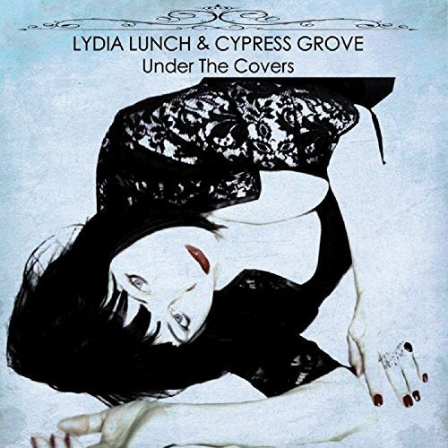 "Album cover featuring a woman in a black dress, bent over, with red nail polish."