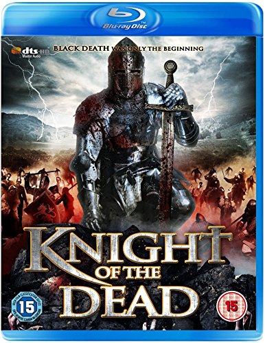 "Blu-ray case with a knight in armor kneeling amidst a battle scene."