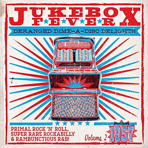 Vinyl record cover featuring a jukebox with red and blue sunburst design.