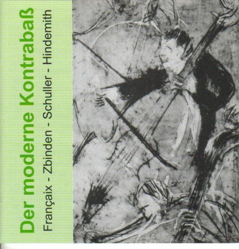 A CD cover featuring a black and white sketch of a man playing a double bass.