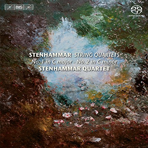 "CD cover with abstract painting and white text, logos in top corners."