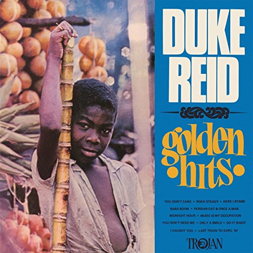 Vinyl album cover with a young boy holding a bamboo pole, blue background, white and yellow text.
