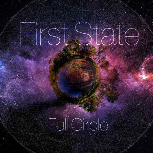 Album cover with a planet surrounded by a purple and pink galaxy background.