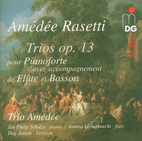 "CD cover with 18th-century outdoor party scene and white text overlay."