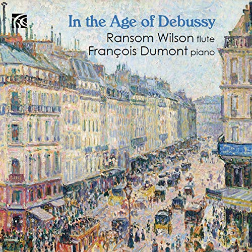 "Album cover featuring impressionist painting of a crowded Parisian street scene with text overlay."