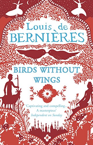"Book cover with red and white design, featuring silhouettes and blue text."