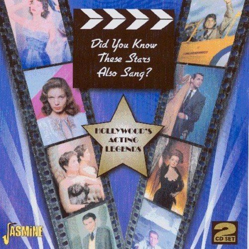 "CD cover featuring film strips with images of classic Hollywood actors on blue background."