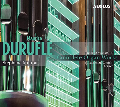 CD cover featuring organ pipes in green and silver tones, with text overlay.