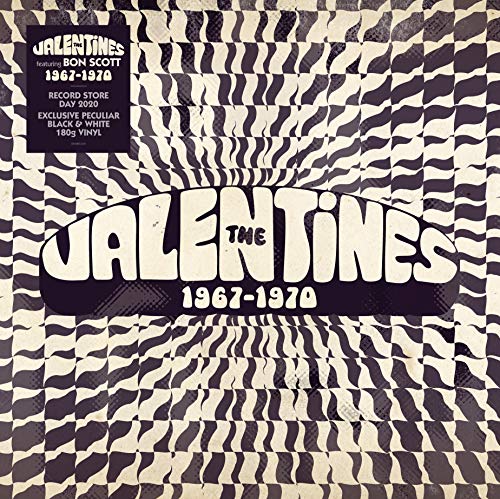 Vinyl record cover with black and white wavy pattern and bold typography.