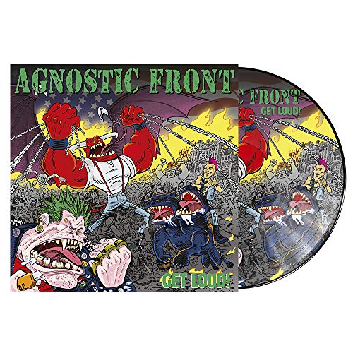 "Vinyl record with cartoon cover art featuring aggressive characters and the band's name."