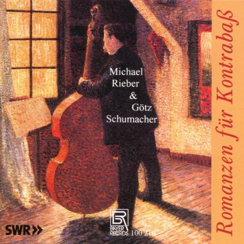CD cover with man holding cello, text "Michael Rieber & Gotz Schumacher" on the image.