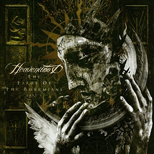 The image is a dark album cover featuring a person with a crown. For accessibility purposes, a suitable alt text could be: "Dark album cover with crowned figure and mystical symbols."