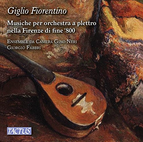 "CD cover with a painting of a mandolin and white text."