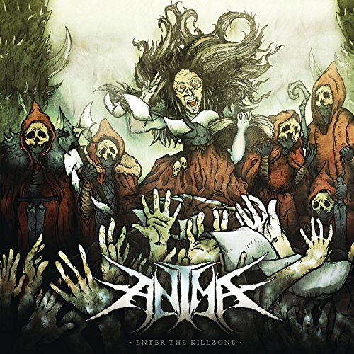 "Album cover art: 'Anima - Enter the Killzone' featuring dark, hooded figures and a zombie-like woman."