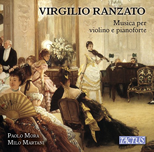 A CD cover featuring a 19th-century ballroom scene with a woman playing violin.