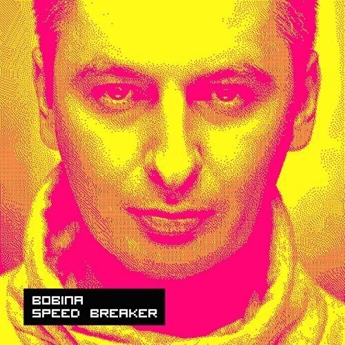 Album cover with a man's face in yellow, pink, and orange halftone pattern.