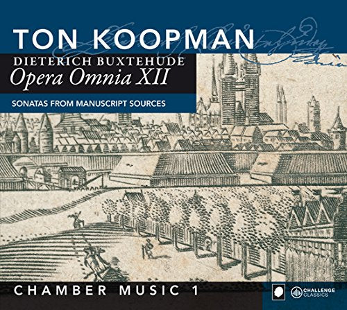 CD cover with vintage town illustration and white text on blue background.