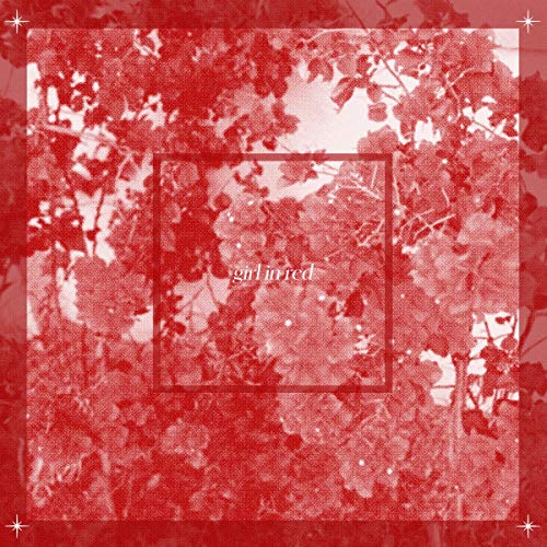 Red-toned image of trees with "girl in red" text in the center.