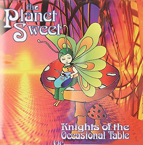 "Album cover featuring a cartoon fairy on a mushroom, colorful background."