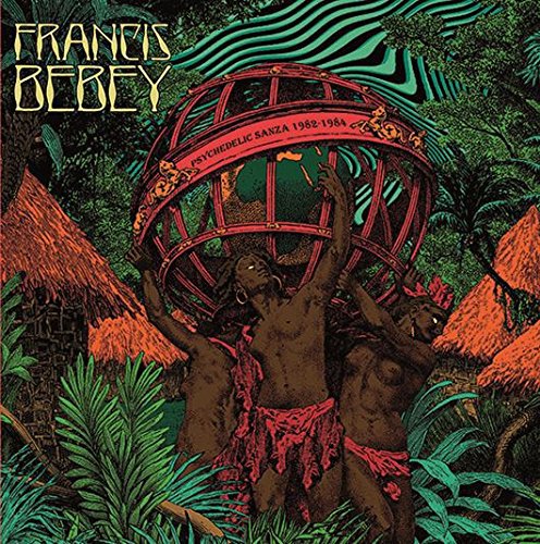 "CD cover art: man holding red globe, surrounded by jungle foliage, with artist's name."
