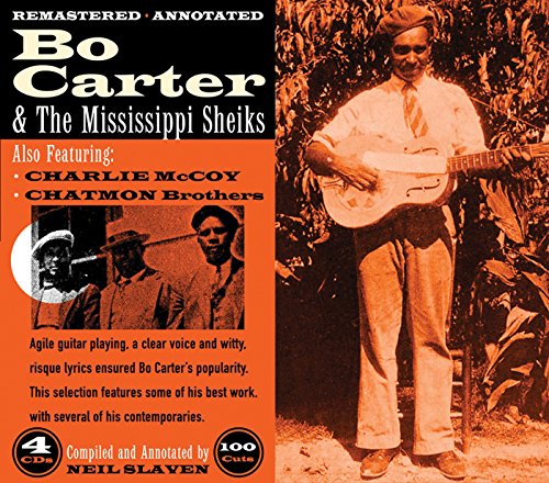 "CD cover with sepia-toned image of man playing guitar and text describing the album."