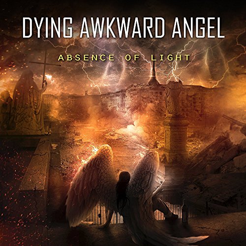 "Dying Awkward Angel" CD cover featuring a dark, stormy scene with winged figures.