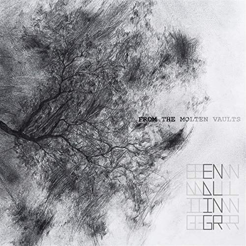 "Album cover with abstract black and white design, text 'Endlingr' and 'From The Molten Vaults'."