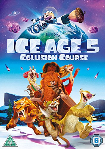 "Ice Age 5: Collision Course DVD cover featuring cartoon animals in space."