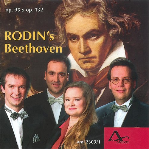 CD cover with Beethoven portrait and string quartet members below.