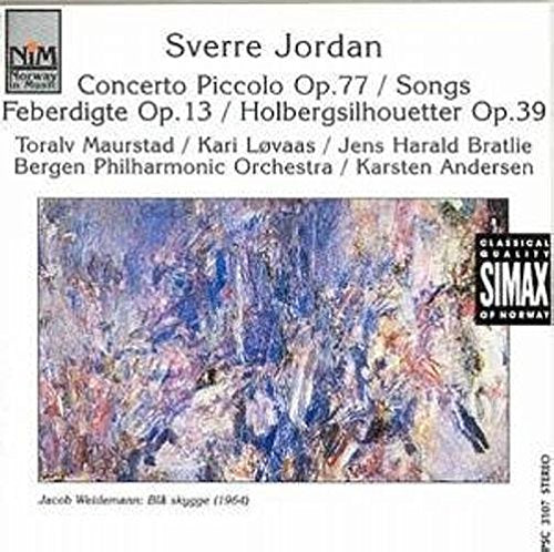 "Album cover with abstract blue painting and black text on a white background."