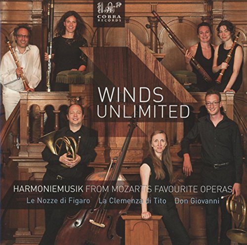 "CD cover featuring six musicians posing on a wooden staircase holding various instruments."
