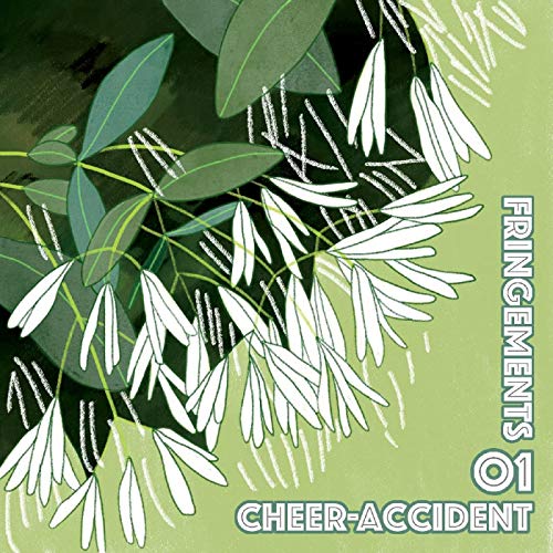 "Album cover with green leaves and white flowers, 'Cheer-Accident' and 'Fringements 01' text."