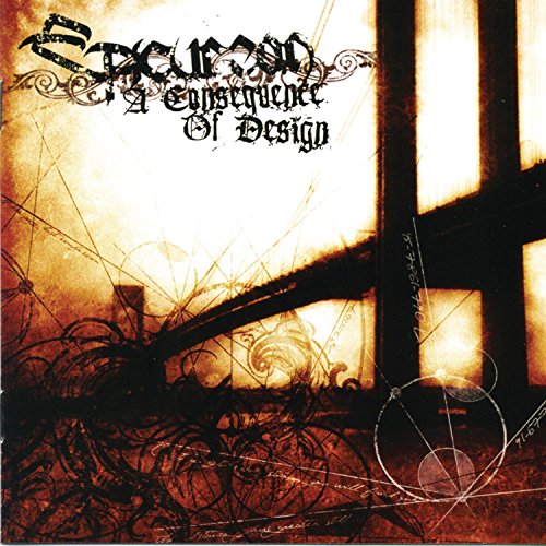 "CD cover art with abstract red and orange design and gothic font text."
