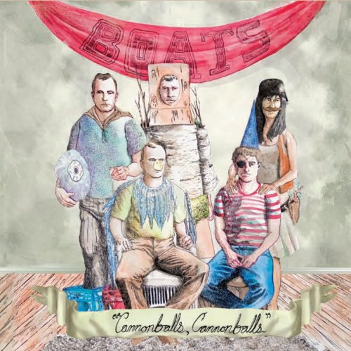 Album cover art featuring five people with a red banner and text "Cannonballs, Cannonballs".