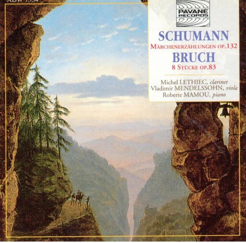 A CD cover featuring a landscape painting and text describing the music contents.