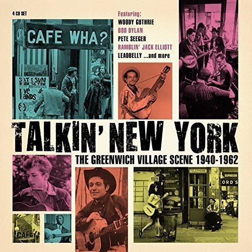 "Album cover with collage of monochrome photos in blue, red, and yellow tones."